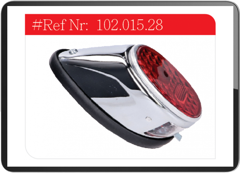 Puch MS/MV Maxi Zundapp/Kreidler Taillight chrome