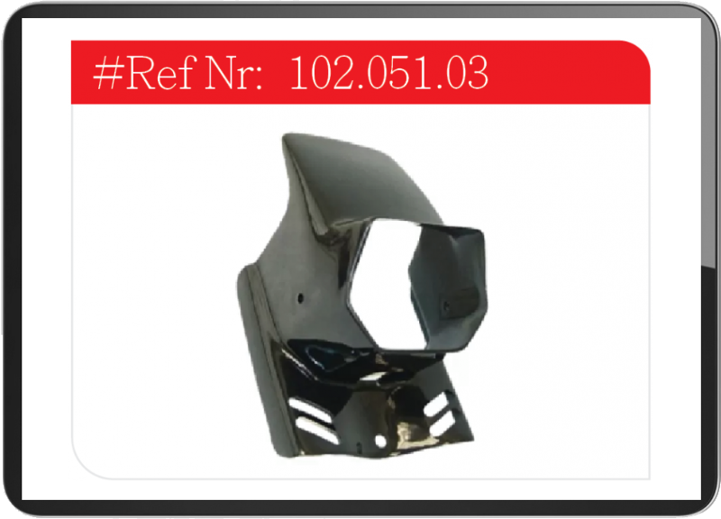 Puch Maxi headlight spoiler Square black