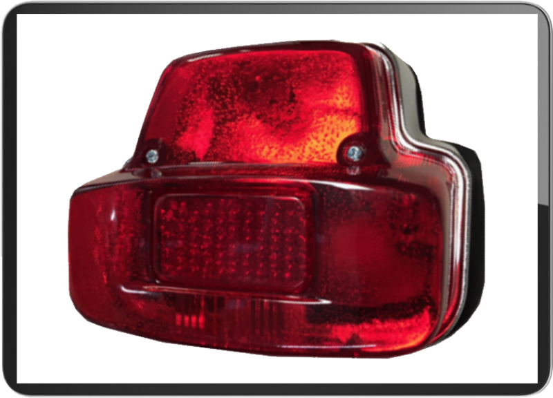 Vespa Super replacement taillight chrome/red