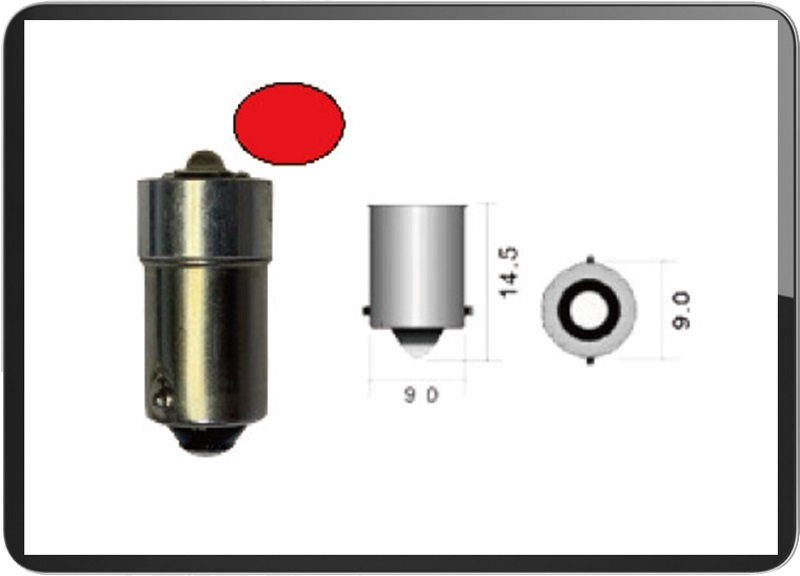 BA9S LED 6V-12V SUPER RED