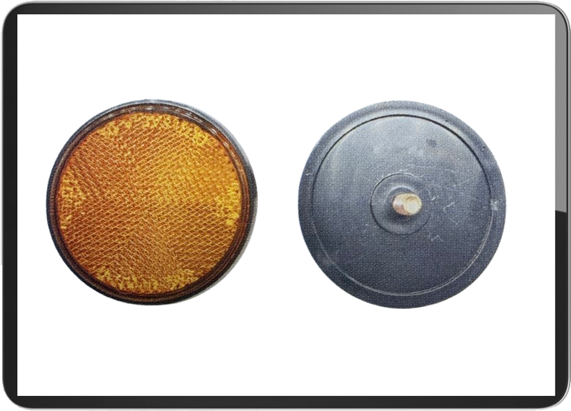60mm Round reflector amber