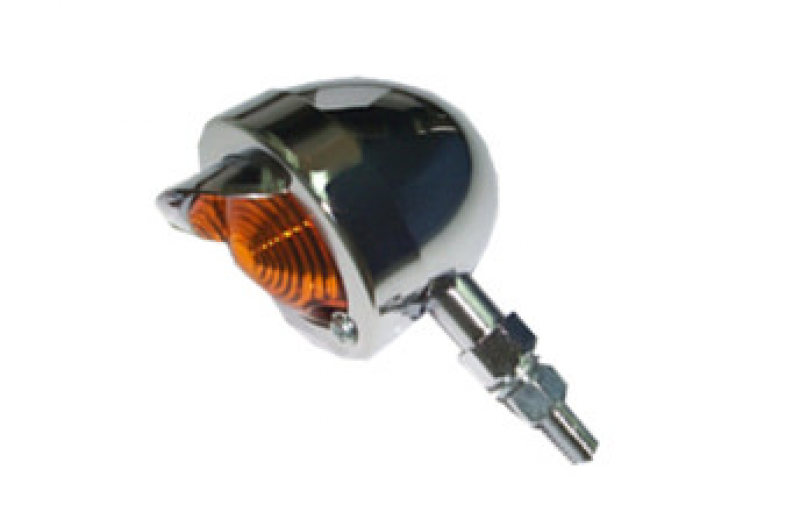 YG-7011 Bullet light 58mm w/visor and stem Chrome/Amber
