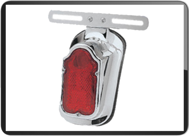 Harley-Davidson Tombstone Taillight Chrome / Red