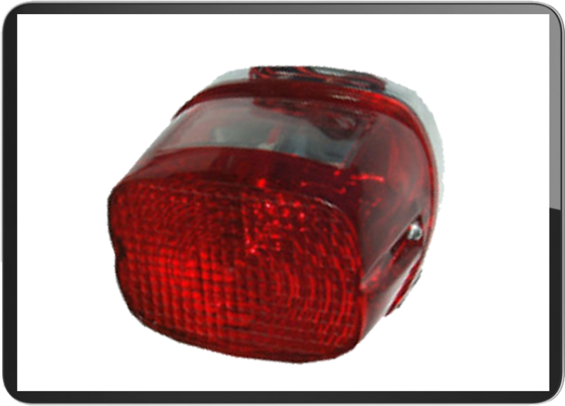 Harley-Davidson Standard Taillight Chrome base / Red lens
