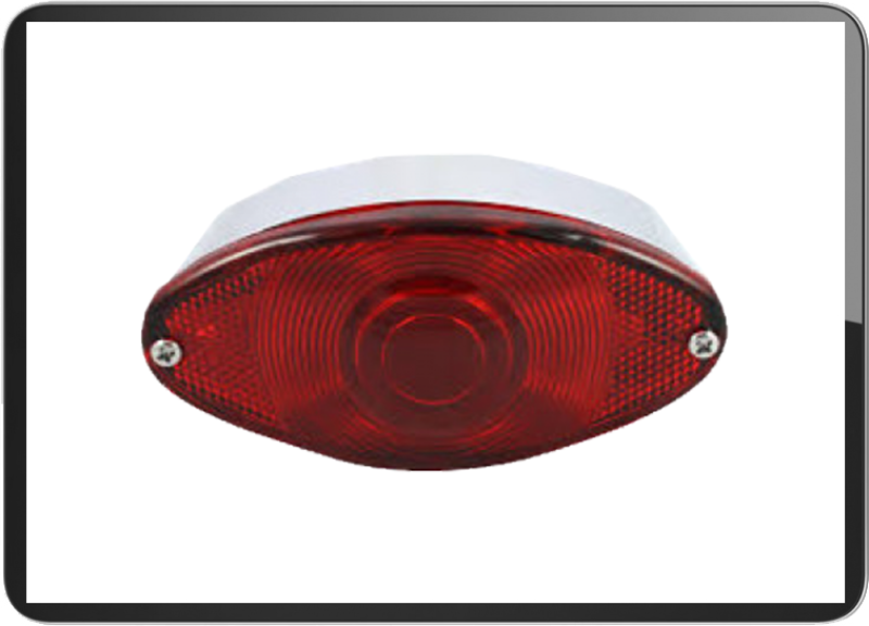 Harley-Davidson Eyes Taillight Chrome base / Red lens