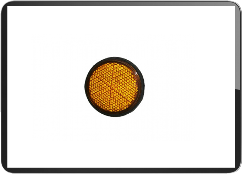 Reflector M6 screw round 73mm amber