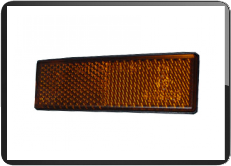 Reflector M6 screw rectangle 73x31mm amber