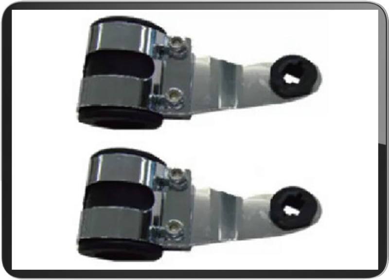 Headlight bracket holder 30-38mm w/rubber chrome 