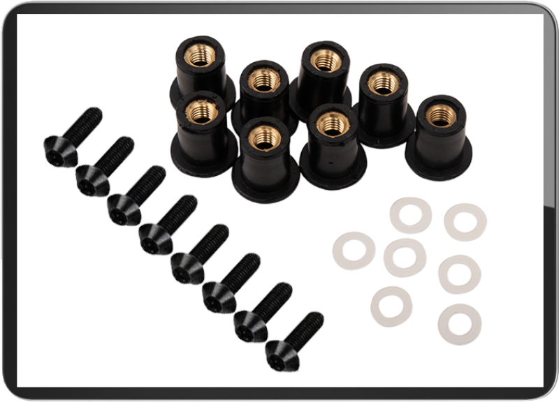 M6 Screen screw rubber kit 8pcs/set black