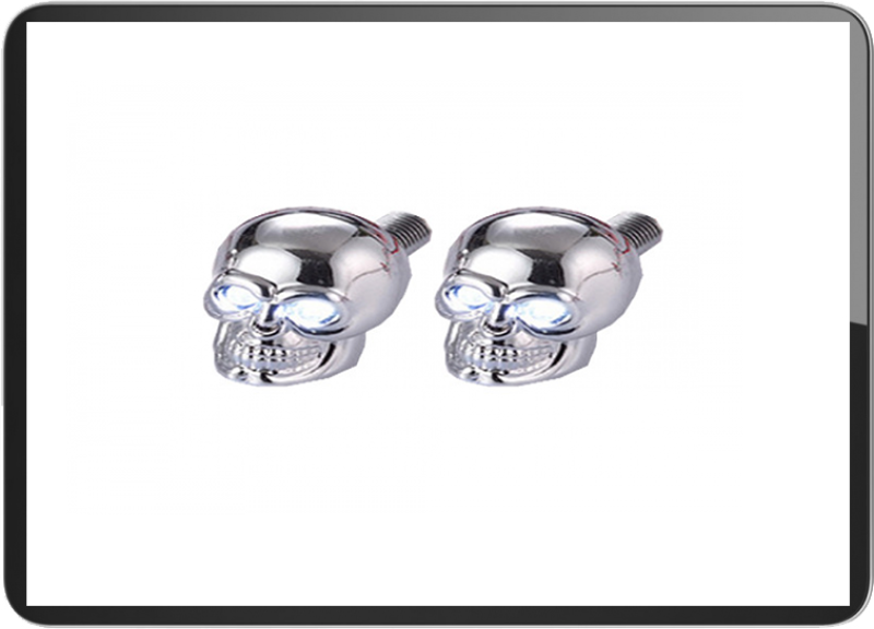 License plate light M6 screw Chrome base (PAIR)