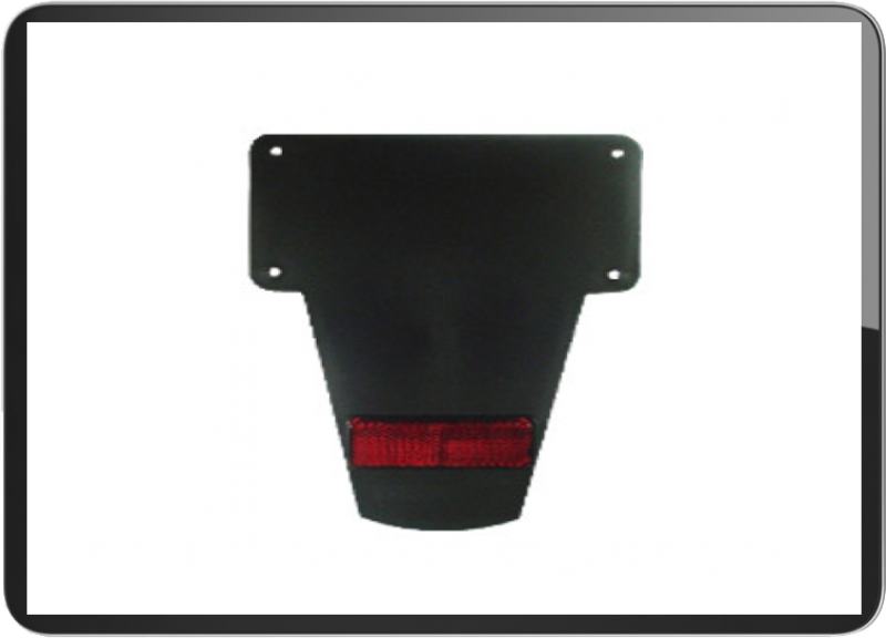 Licnese plate black with reflector universal type