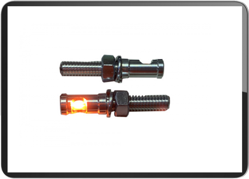 Screw license plate light M8 Chrome base (PAIR)