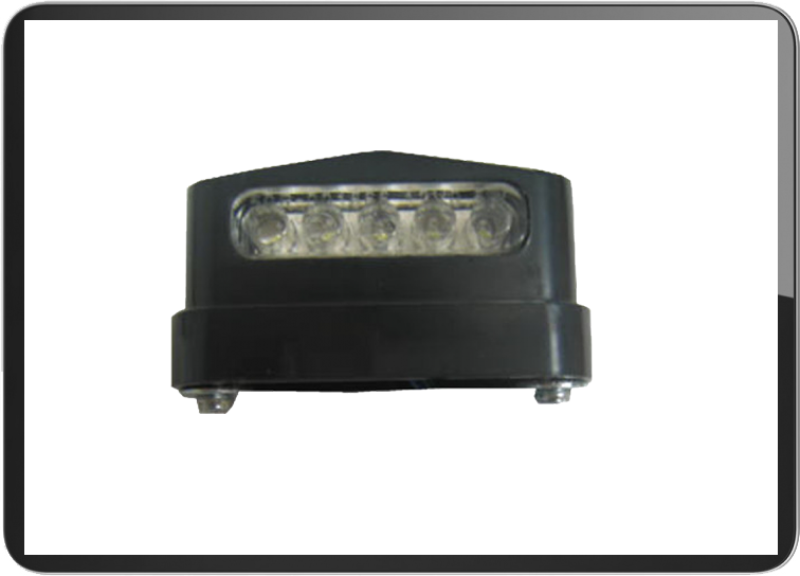 License plate light w/5pcs white LED Black housing