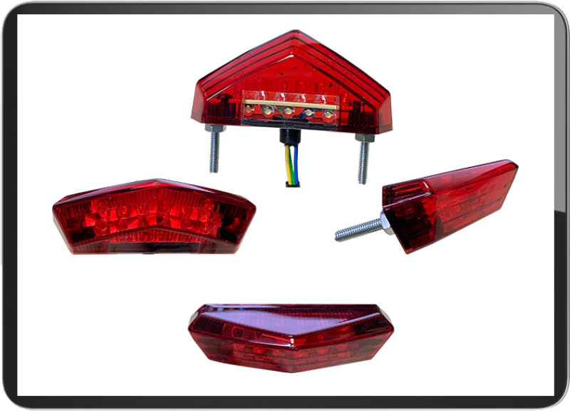 YG-9021W Red lens V led taillight built-in screw M4
