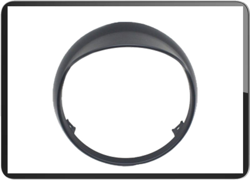 Vespa Primavera headlight frame round w/visor black