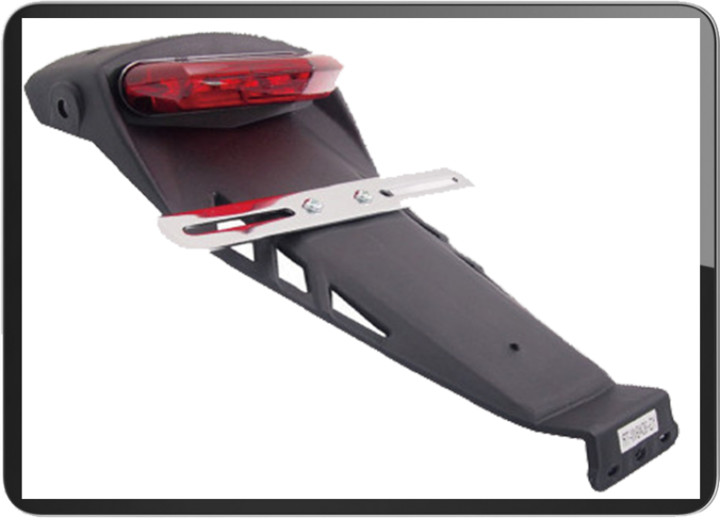 YG-9049 Red lens led taillight w/Mudguard